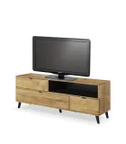 NEST RTV-1 ТУМБА ПІД ТВ, КОЛІР: ЛЕФКАС ДУБ / ЧОРНИЙ