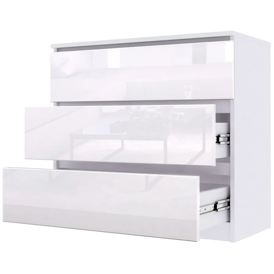 Chest of drawers 800х376х730 mm Bright MDF white gloss