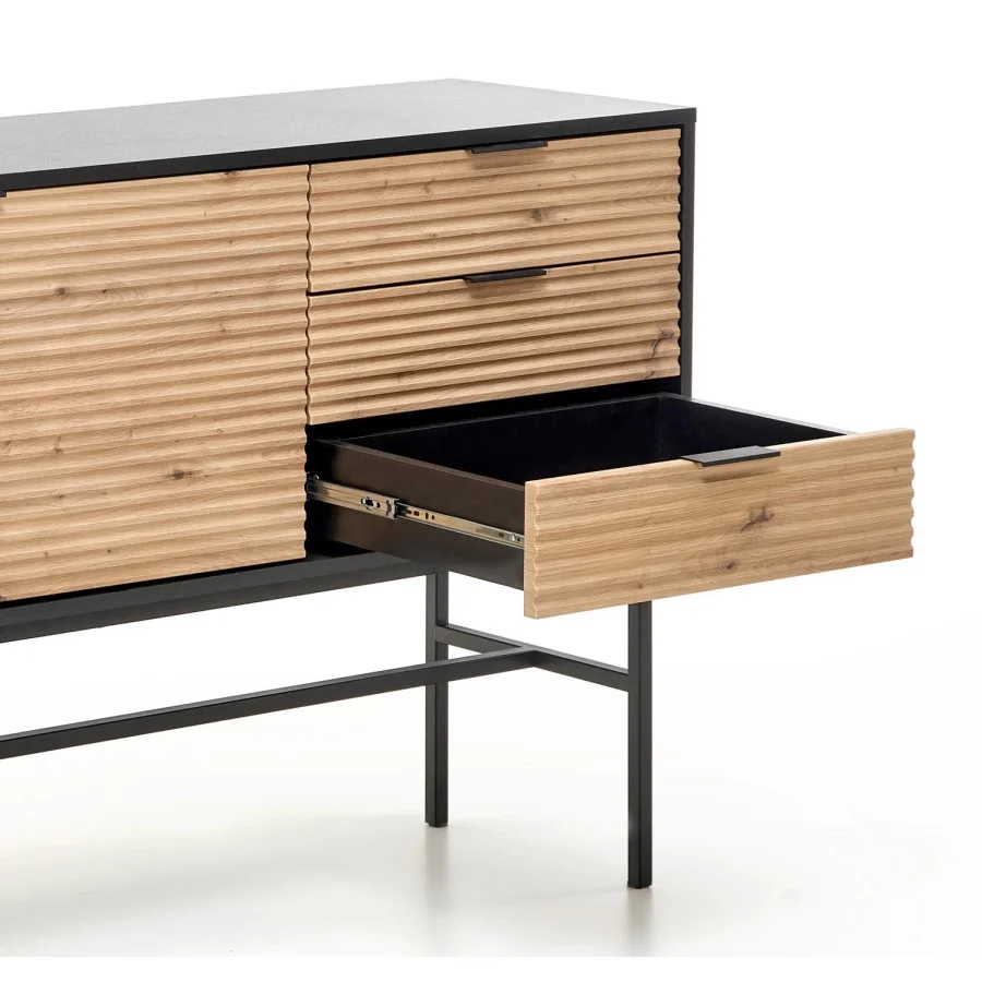 MURANO KM-1 CHEST, COLOR: ARTISAN OAK/BLACK