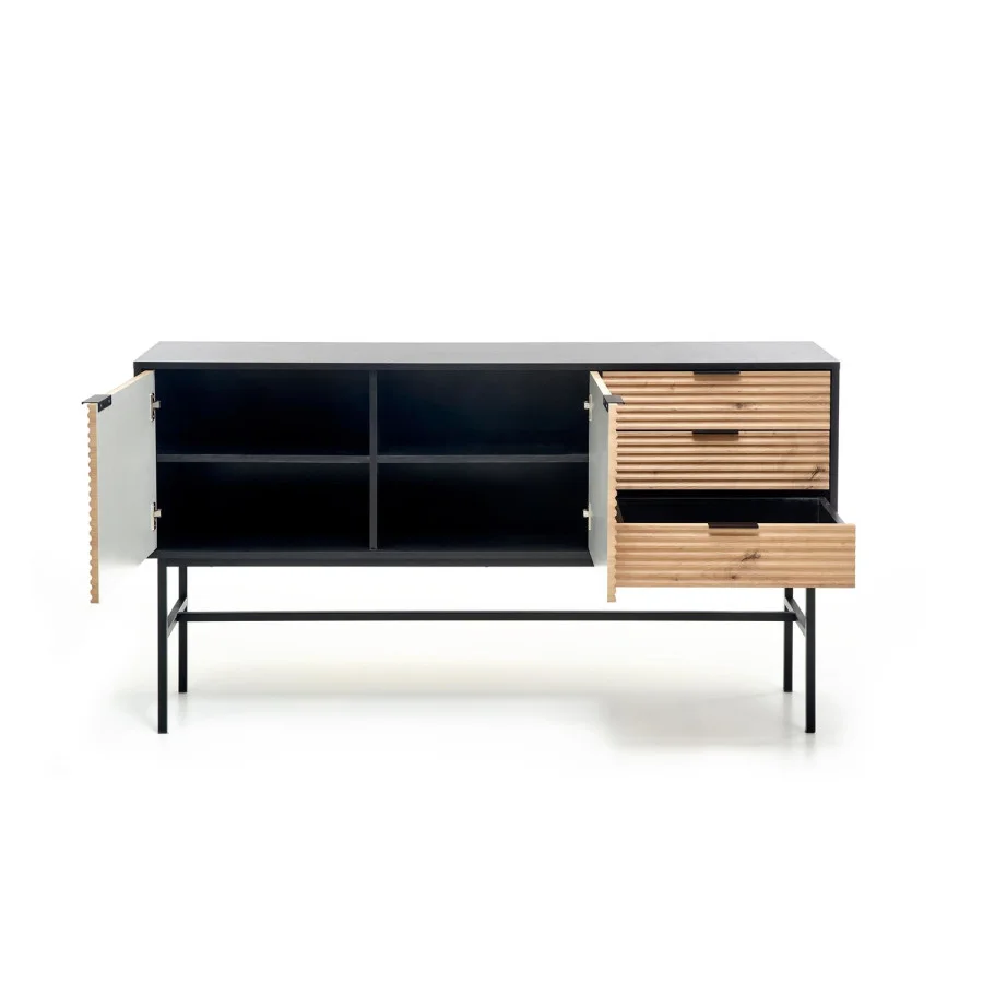 MURANO KM-1 CHEST, COLOR: ARTISAN OAK/BLACK