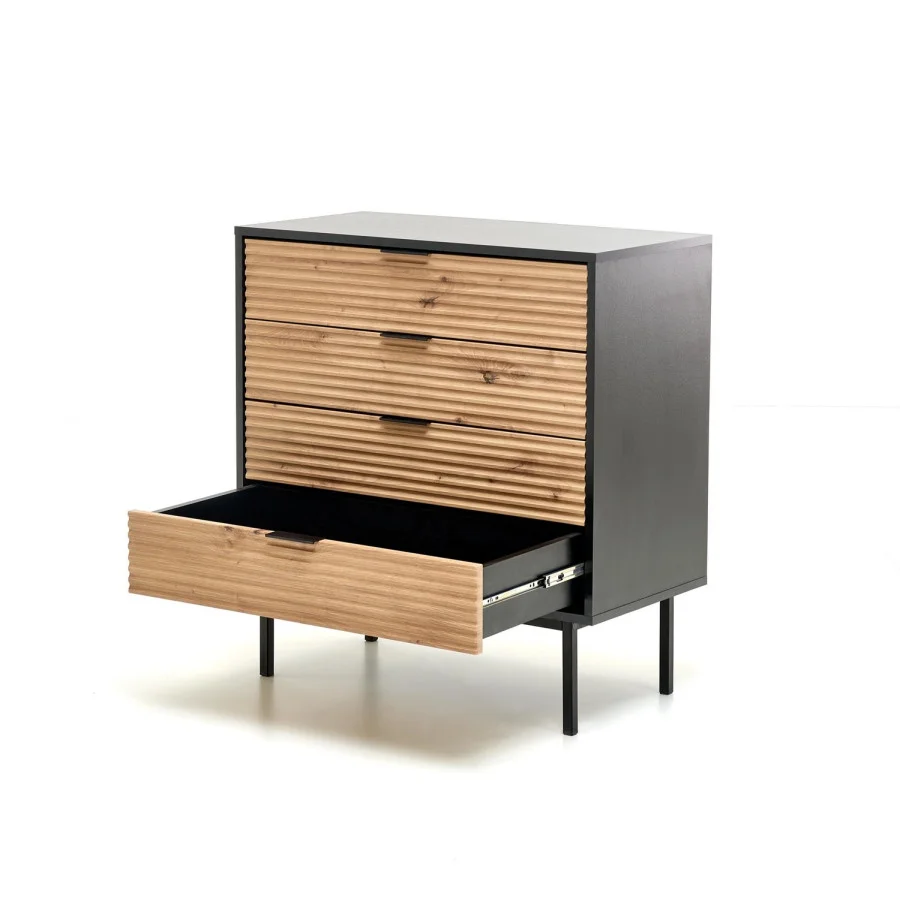 MURANO KM-2 CHEST, COLOR: ARTISAN OAK/BLACK