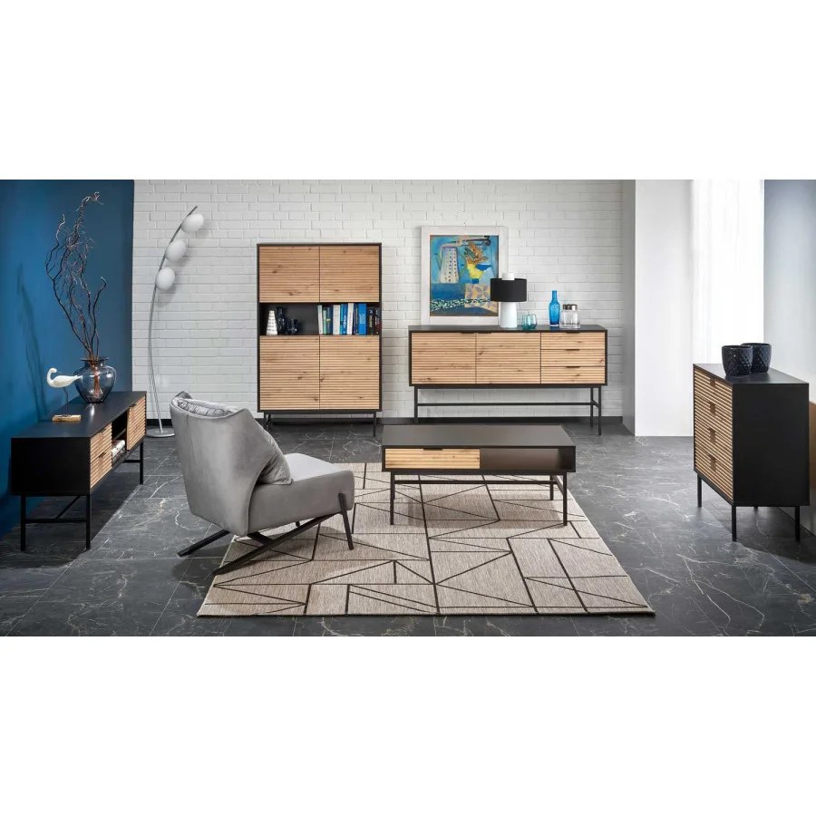 MURANO LAW-1 COFFEE TABLE, COLOR: ARTISAN OAK / BLACK